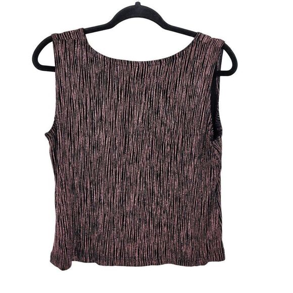 Vintage 80's Cardigan Top 2 Piece Set Formal Metallic Pink Striping Black PL‎ - Picture 8 of 17